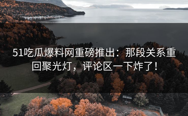 51吃瓜爆料网重磅推出：那段关系重回聚光灯，评论区一下炸了！