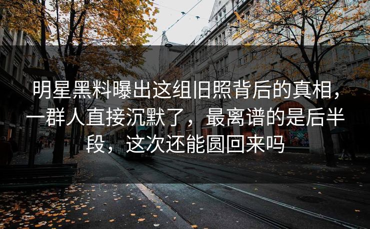 明星黑料曝出这组旧照背后的真相，一群人直接沉默了，最离谱的是后半段，这次还能圆回来吗